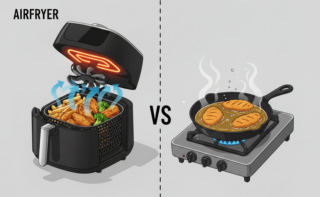 Airfryer vs sartén menos aceite